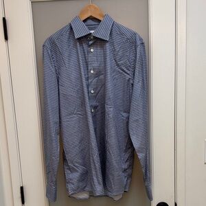 Eton Men's Navy Geometric Button Down Shirt XL
